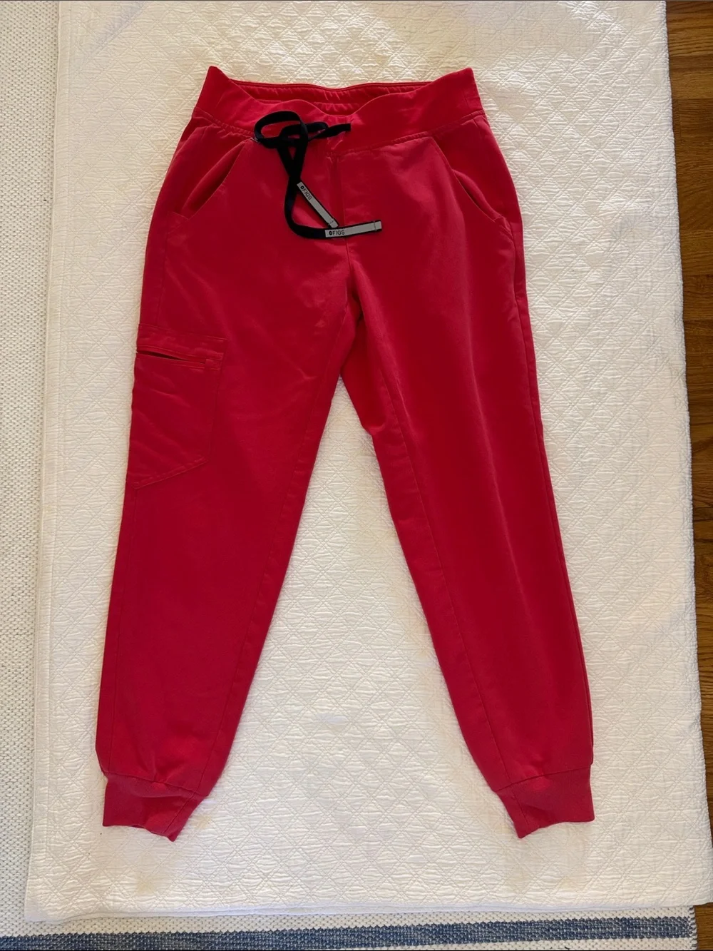 Figs Red Cargo Jogger with Black Drawstring Sz XS